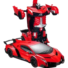 1: 12 remote control deformation simulation vehicle, New Transformation Car Toy Lamborghini Car Robot for Kids, RC Car One Button Transforms into Robot, Remote Control Transforming Robot for boy girl kids - Rokomari